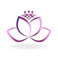 Logo lotus flower teamwork people symbol of yoga vector image illustration graphic design