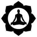 Logo of the lotus with a human silhouette. Inscription.