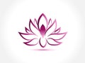 Logo lotus pink blossom flower icon vector Royalty Free Stock Photo