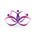 Logo lotus purple flower art icon vector