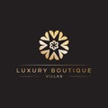 Luxury Boutique Logo design vector icon illustration inspiration with love rotated forming floral or flower Royalty Free Stock Photo