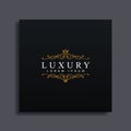 Logo luxury template, golden flourish style, for Wedding, Tattoo, Fashion, Restaurant, Royalty, Boutique, Cafe, Hotel, Heraldic,