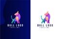 Modern Colorful bull logo design and vector illustration