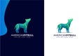Modern Abstract Colorful Pitbull Dog logo design and vector illustration