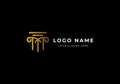 Logo M Pillar Law Attorney Justice Gold, Modern Luxury and Minimalist