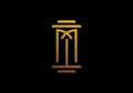 Logo M Pillar Law Attorney Justice Gold, Modern Luxury and Minimalist