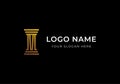 Logo M Pillar Law Attorney Justice Gold, Modern Luxury and Minimalist