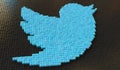 Toy bricks compose logo of TWITTER. Editorial conceptual 3d rendering