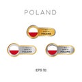 Made in Poland Label, Stamp, Badge, or Logo. With The National Flag of Poland