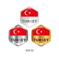 Made in Turkey Label, Stamp, Badge, or Logo. With The National Flag of Turkey Royalty Free Stock Photo