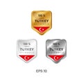 Made in Turkey Label, Stamp, Badge, or Logo. With The National Flag of Turkey Royalty Free Stock Photo