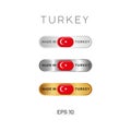 Made in Turkey Label, Stamp, Badge, or Logo. With The National Flag of Turkey Royalty Free Stock Photo