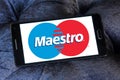 Maestro debit card logo Royalty Free Stock Photo