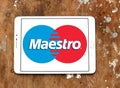 Maestro debit card logo Royalty Free Stock Photo