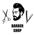 Logo for man barbershop Royalty Free Stock Photo