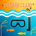 Logo marine diving club. Vector illustration