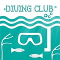 Logo marine diving club. Vector illustration