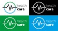 Logo medicine. logo health care for medical center. vector illustration. blue color icon