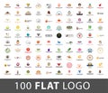 Logo mega collection. Food and drink vector logo set on various topics