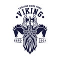 Logo The Men Vikings Two Horse for business entertainment media and restaurant cafe