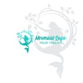 Logo mermaid beauty vector template