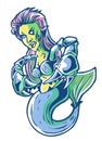 Logo mermaid monster logotype color