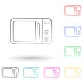 logo microwave oven multi color style icon. Simple glyph, flat vector of electro icons for ui and ux, website or mobile