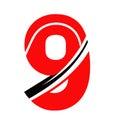 logo minimal letter number9 Royalty Free Stock Photo