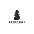 Minimalist zen stones logo, balancing stones, neatly stacked stones, stones for meditation or wellness.With template vector