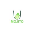 Logo of mojito glass with lime