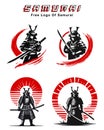 logo monochrome samurai black and red