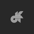 Logo monogram df letters lowercase, combination linked d and f outline initials visual name fd emblem, parallel offset thin lines