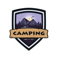 Logo for Mountain Adventure Campfire , Camping, Climbing Expedition. Vintage Vector Logo and Labels, Icon Template Design