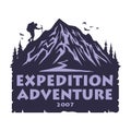 Logo for Mountain Camping, Hiking Forest Adventure. Emblems, and Badges Vector Design