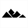 Minimal mountain logo, black and white icon