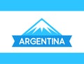 Logo of Mountain with ribbon and caption. Argentinean Andes from South America, Vector illustration. Royalty Free Stock Photo