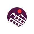 logo of mountain studio for landscape photographer, adventure