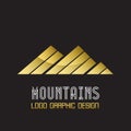 Logo golden mountains icon logotype vector Royalty Free Stock Photo