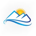 Logo mountains logotype business id card