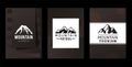 Logo mountains patrol and tourism, vector illustration. Company identification in tourist market, snowy mountain top