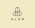 logo name Alan usable logo design for private logo, business name card web icon, social media icon