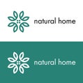 Logo natural home leaves building home nature leaf real estate logo icon leaf home window green eco building modern logo