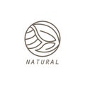 Logo Nature Leaf Outline Illustration Circle Design Template Ornament