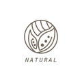 Logo Nature Leaf Outline Illustration Circle Design Template Ornament