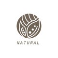 Logo Nature Leaf Outline Illustration Circle Design Template Ornament