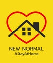 Logo of New normal, Stay at home and stay safe.-vector Illustration Royalty Free Stock Photo