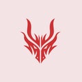 Logo of a Noble Red Dragon Head Facing Forward