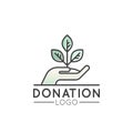 Logo for Nonprofit Organizations and Donation Centre. Fundraising Symbols, Crowdfunding and Charity