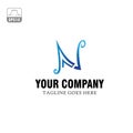 Initials N logo design - vector Royalty Free Stock Photo