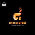 G fire logo design concept, gas manufacture logo - vector